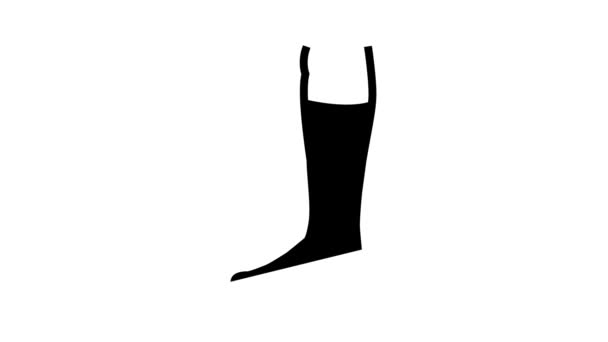 Sobre la línea de calcetín de becerro icono de animación — Vídeo de stock