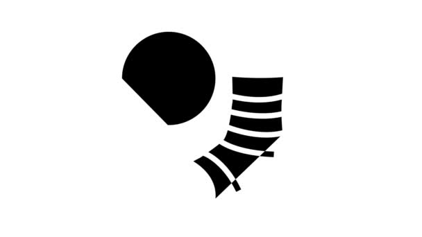 Animace ikon bambusového materiálu ponožky — Stock video