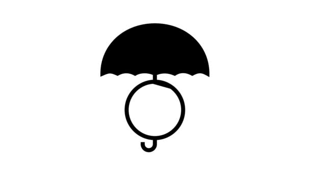 Coin parapluie ligne sûre icône animation — Video