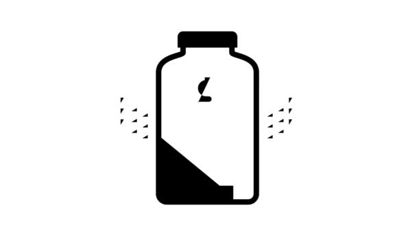 Pièces en verre bouteille ligne icône animation — Video