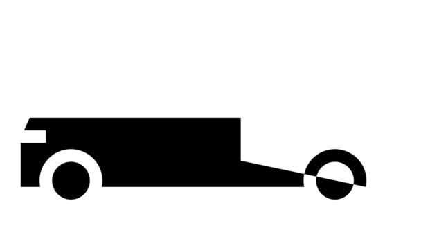Corbillard voiture glyphe icône animation — Video