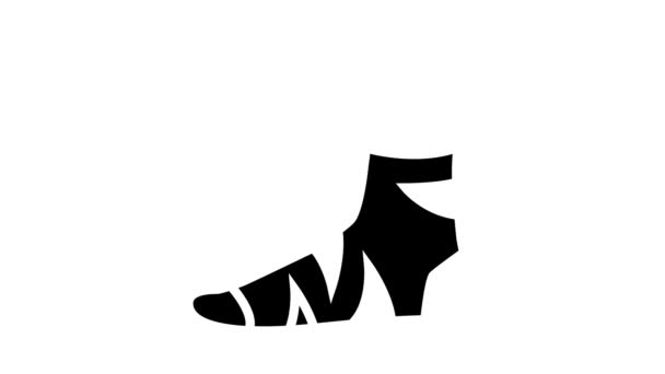 役に立たない靴下グリフアイコンアニメーション — ストック動画
