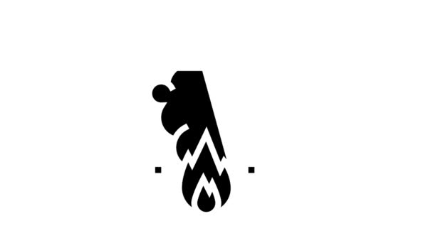 Brand alarm glyph pictogram animatie — Stockvideo