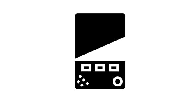 Intercomunicador dispositivo glifo icono de animación — Vídeos de Stock