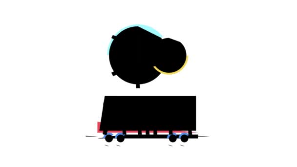 Анимация цвета иконки поезда — стоковое видео