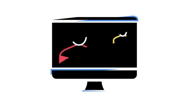 Online-Kommunikation Farb-Icon Animation — Stockvideo