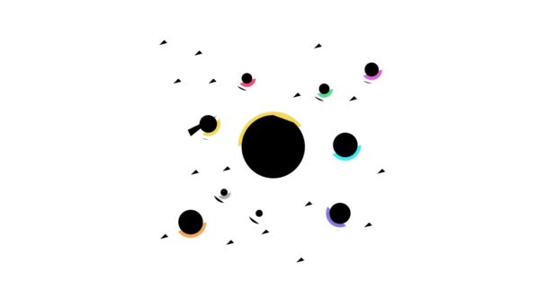 Sistema solar planetas cor ícone animação — Vídeo de Stock