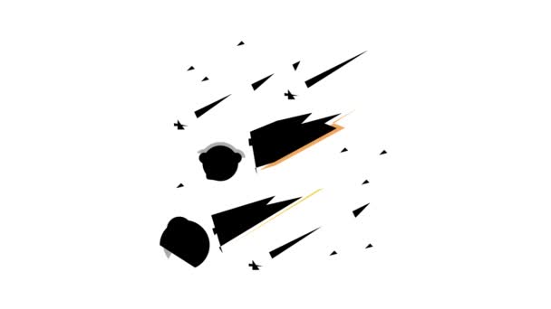 Cadendo meteore colore icona animazione — Video Stock
