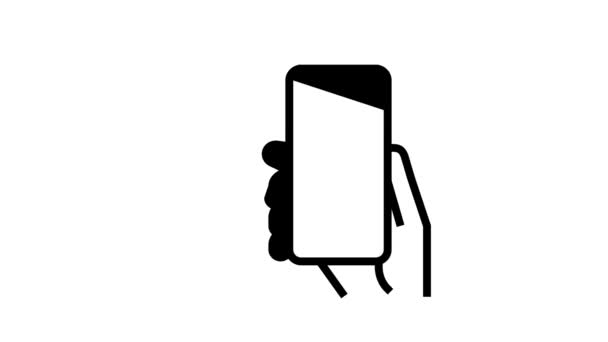 付费电话应用程序线图标动画 — 图库视频影像