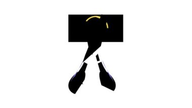 Makas kesme para banknot renk ikonu canlandırması