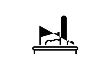 Çöp ayıklama ekipman hattı simgesi canlandırması