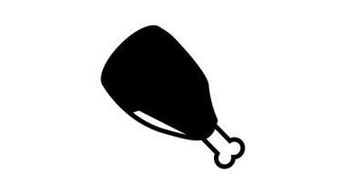 pişmiş hayvan bacağı çizgi simgesi canlandırması