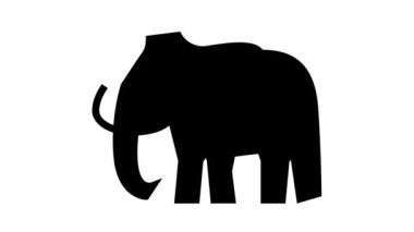 Mamut hayvan çizgisi simgesi canlandırması