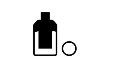 Tırnak cilası çıkarıcı ve pamuk pedi çizgi simgesi canlandırması