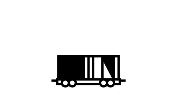 Train transportation line icon animation — Stock Video