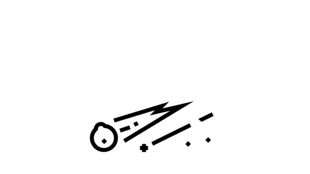 Queda de meteoros linha ícone animação — Vídeo de Stock
