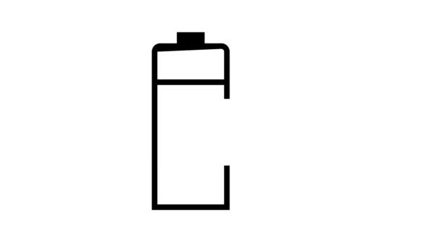 Línea de batería compacta icono de animación — Vídeos de Stock