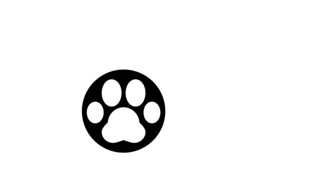 Nameplate hewan peliharaan dengan animasi ikon glif informasi — Stok Video