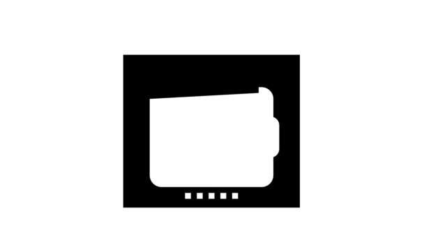 Animación de icono de glifo billetera electrónica — Vídeos de Stock