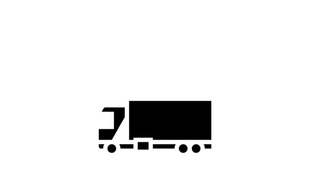 Caminhão internacional transporte glifo ícone animação — Vídeo de Stock