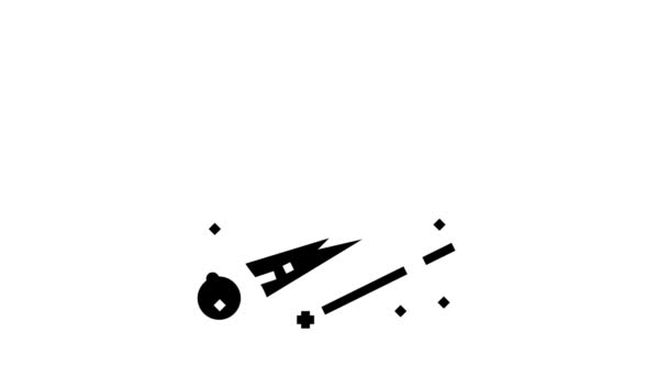 Cadendo meteore icona glyph animazione — Video Stock