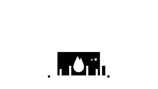 Animação ícone glifo fábrica de energia — Vídeo de Stock