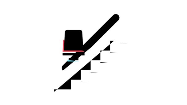 Cadeira elevador cor ícone animação — Vídeo de Stock