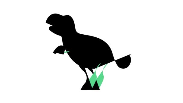 Animação de ícone de cor animal pré-histórica de dinossauro — Vídeo de Stock