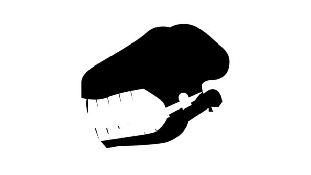 恐竜の頭蓋骨カラーアイコンアニメーション — ストック動画