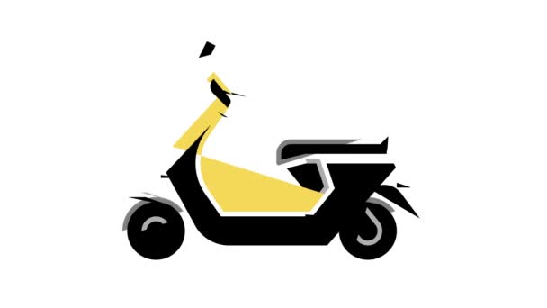 Gas moped färg ikon animation — Stockvideo