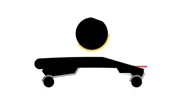 Animation mit farbigem Skateboard-Symbol — Stockvideo