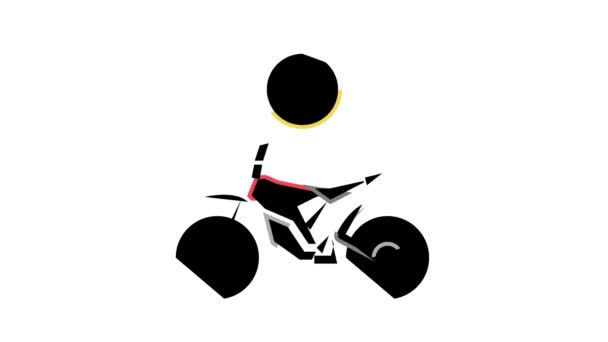 Elektro-Fahrrad Farb-Icon-Animation — Stockvideo