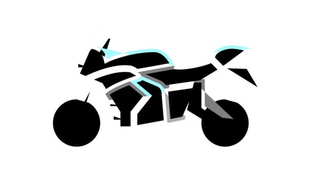 Moto transport couleur icône animation — Video