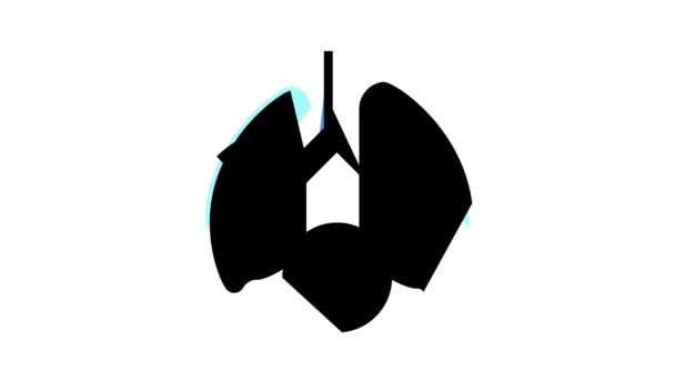 Lungs transplant color icon animation — Stock Video