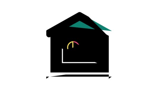 Zdalna prezentacja domu kolorowa animacja ikony — Wideo stockowe