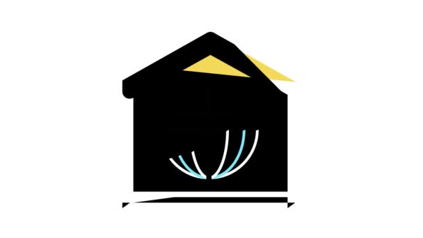 Fiesta disco color de la casa icono de animación — Vídeo de stock