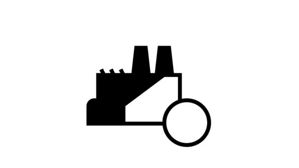 Garbege mendaur ulang animasi ikon baris pabrik — Stok Video