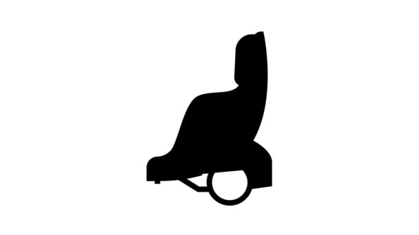 Gyroscooter mit Sitz-Linie-Symbol-Animation — Stockvideo