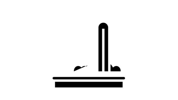 Equipo de clasificación de basura glifo icono de animación — Vídeo de stock