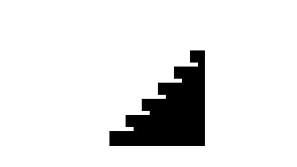 椅子电梯字形图标动画 — 图库视频影像