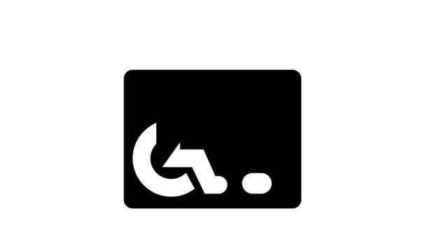 Communicatieapparaat voor gehandicapte glyph icoon animatie — Stockvideo