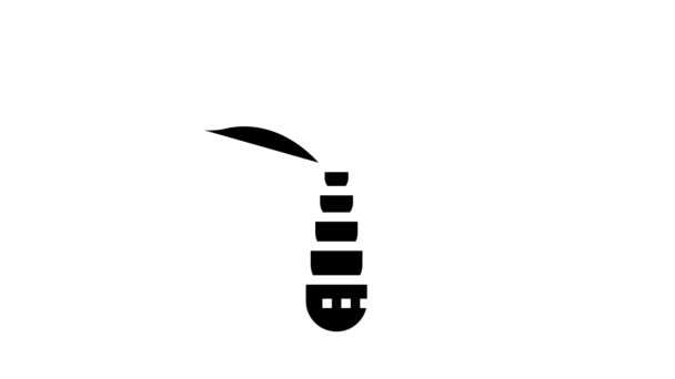 Palmboom glyph pictogram animatie — Stockvideo