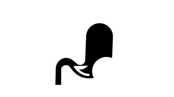 Trapianto di stomaco icona glyph animazione — Video Stock