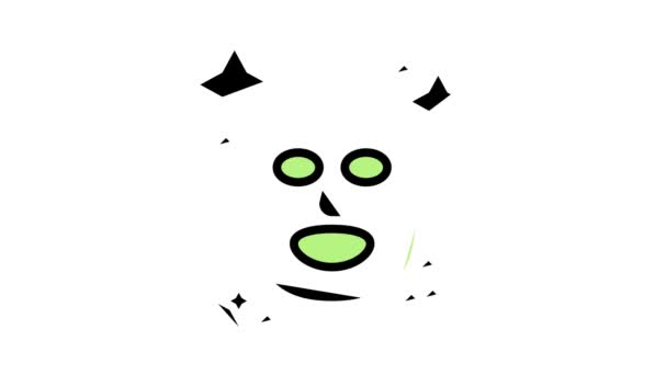 Animace ikon barev masky obličeje — Stock video