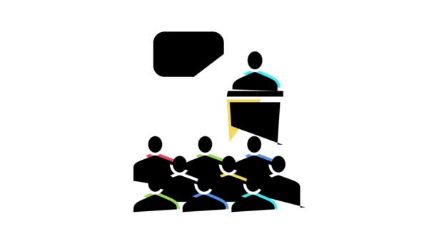 Zakelijke conferentie kleur pictogram animatie — Stockvideo