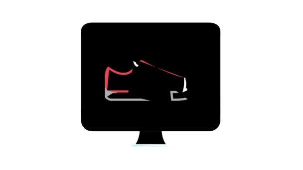 Schoen ontwerp computer scherm kleur pictogram animatie — Stockvideo
