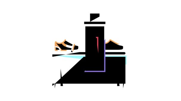 Schoenen maken machine kleur pictogram animatie — Stockvideo