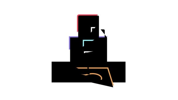 Único corte máquina de animação ícone de cor — Vídeo de Stock