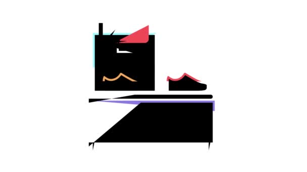 鞋画设备彩色图标动画 — 图库视频影像