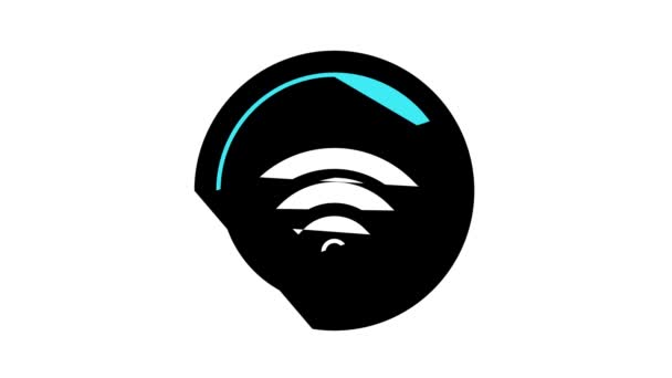 Internet wifi signo color icono animación — Vídeo de stock
